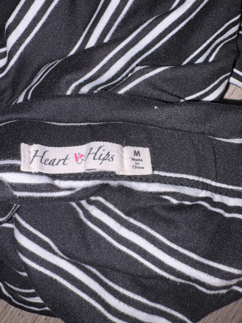 Striped Black & White Strapless Wide-Leg Jumpsuit - Picture 4 of 4